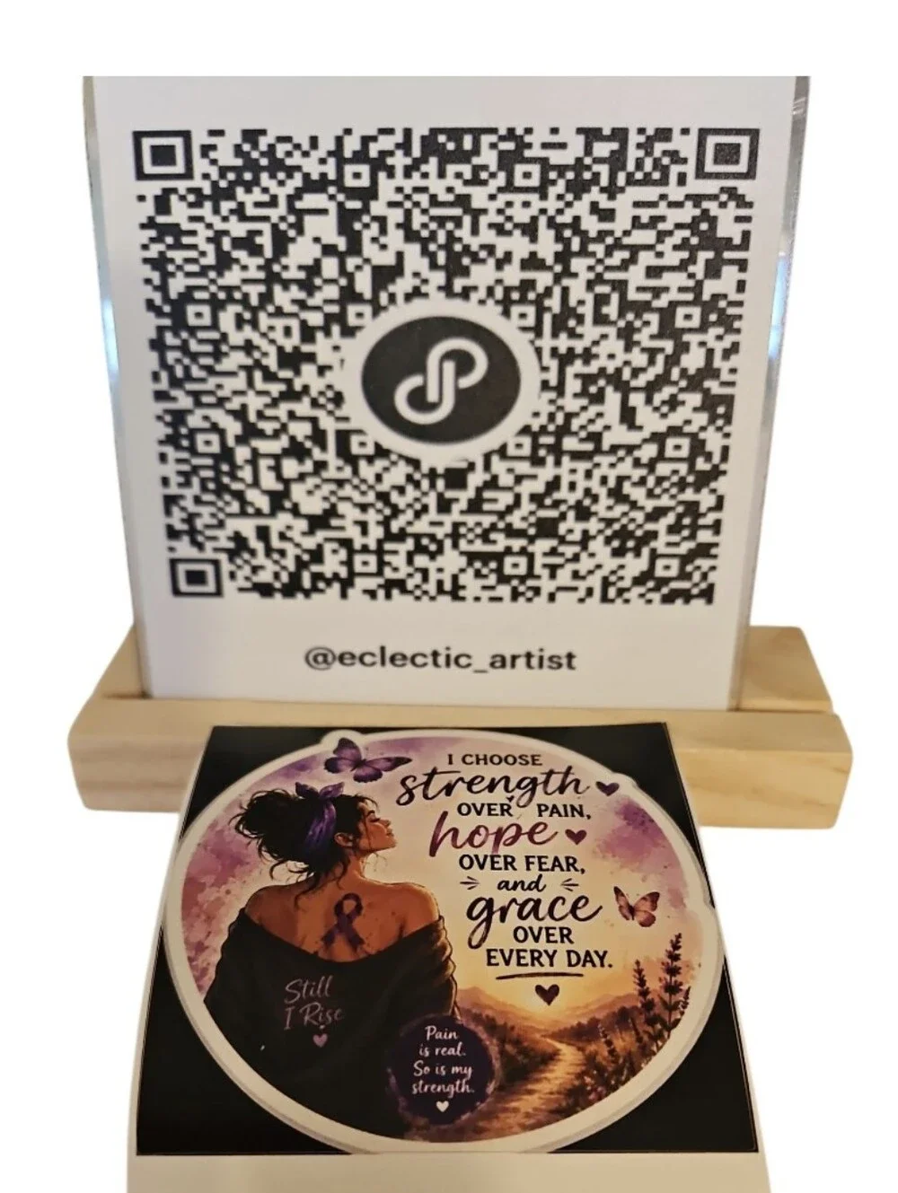 Handmade Chronic Pain Warrior Vinyl Sticker Hope Over Fear Purple Butterfly 3x3 - Picture 4 of 17